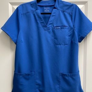 Royal Blue Jaanuu 3-Pocket Scrub Top